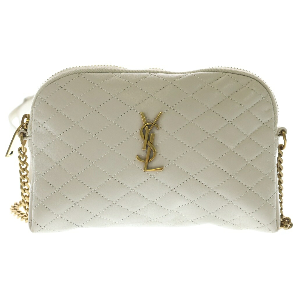 SAINT LAURENT PARIS(サンローランパリ) ギャビー カサンドラロゴ レザー チェーン ショルダーバッグ ゴールド金具 ベージュ 733667【中古】【程度B】【カラーベージュ】【取扱店舗BRING：RED新宿東口店】｜ブランド買取・販売　BRING 57,420円