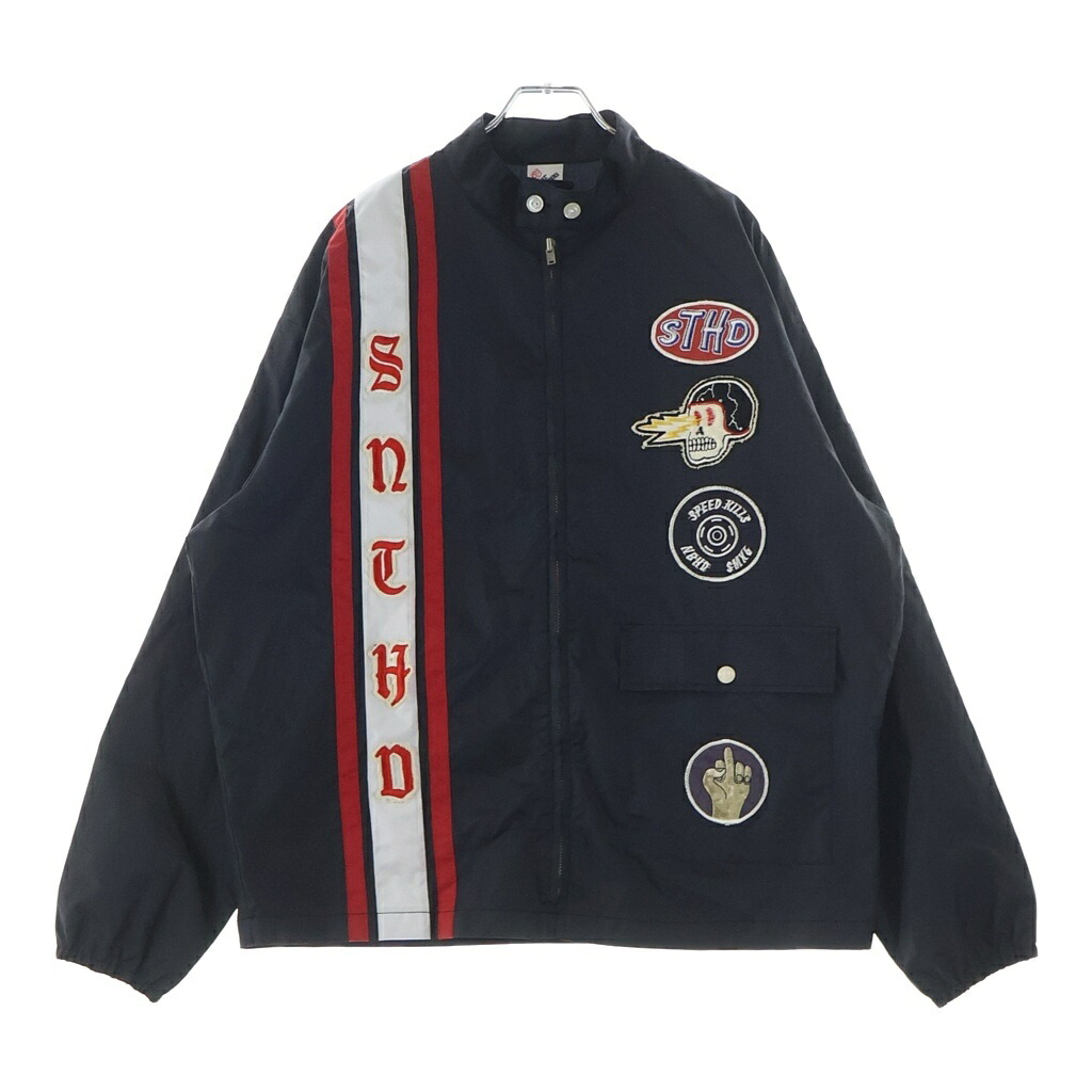 SAINT MICHAEL(セントマイケル) サイズ:XL 25SS &times;NEIGHBORHOOD STHD . JACKET SNTHD ネイバーフッド モーターサイクルタイプ ナイロンジャケット ジップアップブルゾン ブラック/レッド SM-HR8-0000-C73【新古品/中古】【程度S】【カラーブラック】【オンライン限定商品】｜ブランド買取・販売　BRING
