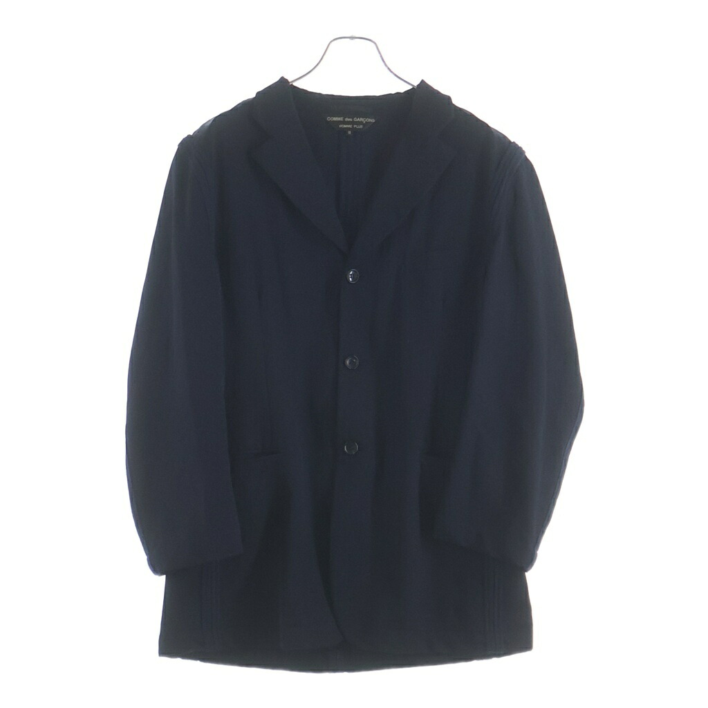 COMME des GARCONS HOMME PLUS(コムデギャルソンオムプリュス) サイドウール切替 テーラードジャケット ネイビー PE-J094【中古】【程度B】【カラーネイビー】【オンライン限定商品】｜ブランド買取・販売　BRING