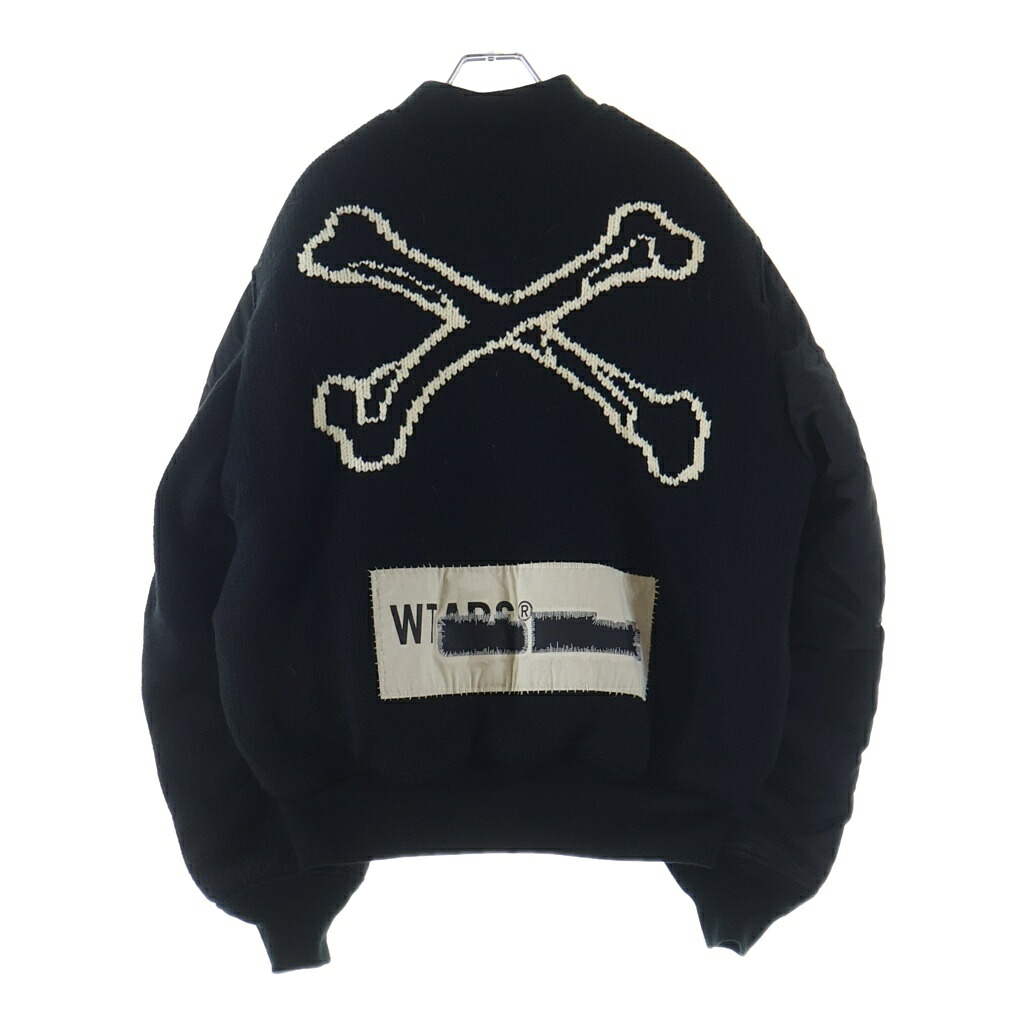 ALPHA INDUSTRIES(アルファ インダストリーズ) サイズ:L 25AW &times;WTAPS MA-1 CORE SPEC JACKET ダブルタップス ボーンニット切替 ジップアップ ボンバージャケット ブルゾン ブラック 797-5252036【中古】【程度A】【カラーブラック】【オンライン限定商品】｜ブランド買取・販売　BRING 54,594円