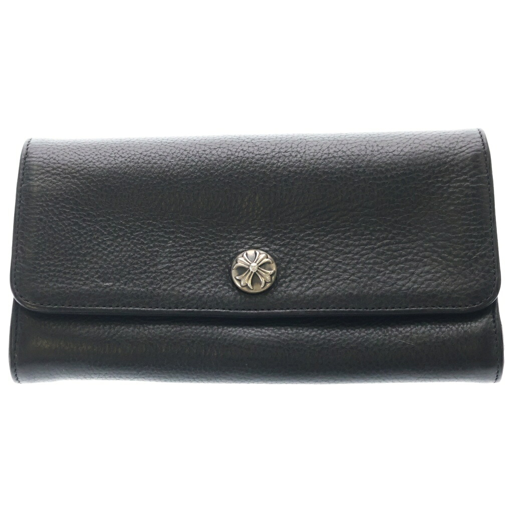 CHROME HEARTS(クロムハーツ) JUDY ジュディ クロスボールボタンレザーウォレット財布 ブラック【中古】【程度A】【カラーブラック】【取扱店舗渋谷】｜ブランド買取・販売　BRING