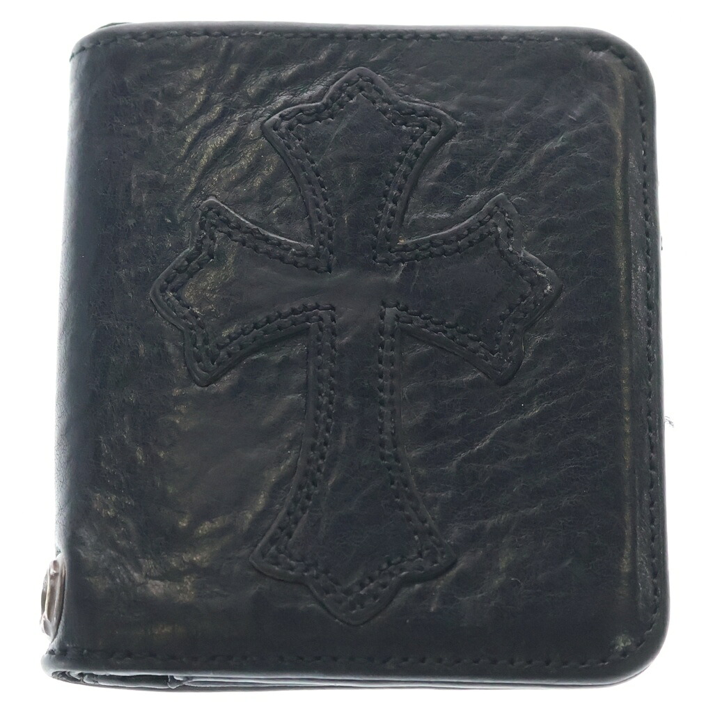 CHROME HEARTS(クロムハーツ) DR DIGIACOMO 1CEME ディジャコモ クロスパッチ グロメット付二つ折り財布 ブラック【中古】【程度B】【カラーブラック】【取扱店舗OneStyle新宿店】|ブランド買取・販売 BRING