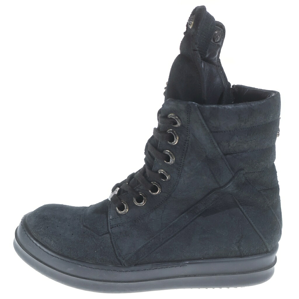 CHROME HEARTS(クロムハーツ) サイズ:37 ×リックオウエンス Rick Owens GEOBASKET/ジオバスケット CHクロス装飾レザーハイカットスニーカー【中古】【程度B】【カラーブラック】【取扱店舗OneStyle原宿店】|ブランド買取・販売 BRING