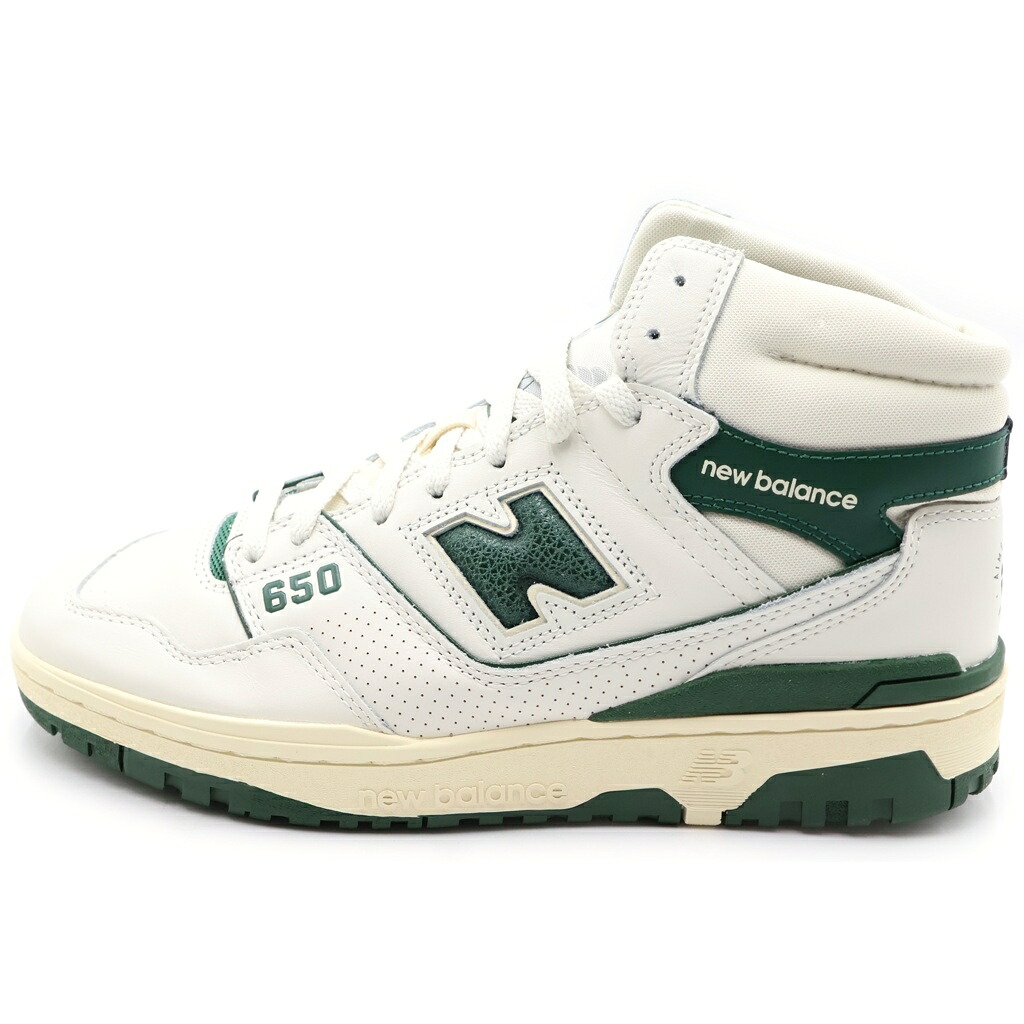 New Balance(ニューバランス) サイズ:27.5cm ×AIME LEON DORE 650R GREEN BB650RL1 エメレオンドレ ハイカットスニーカー ホワイト/グリーン US9.5/27.5cm【新古品/中古】【程度S】【カラーホワイト】【オンライン限定商品】|ブランド買取・販売 BRING