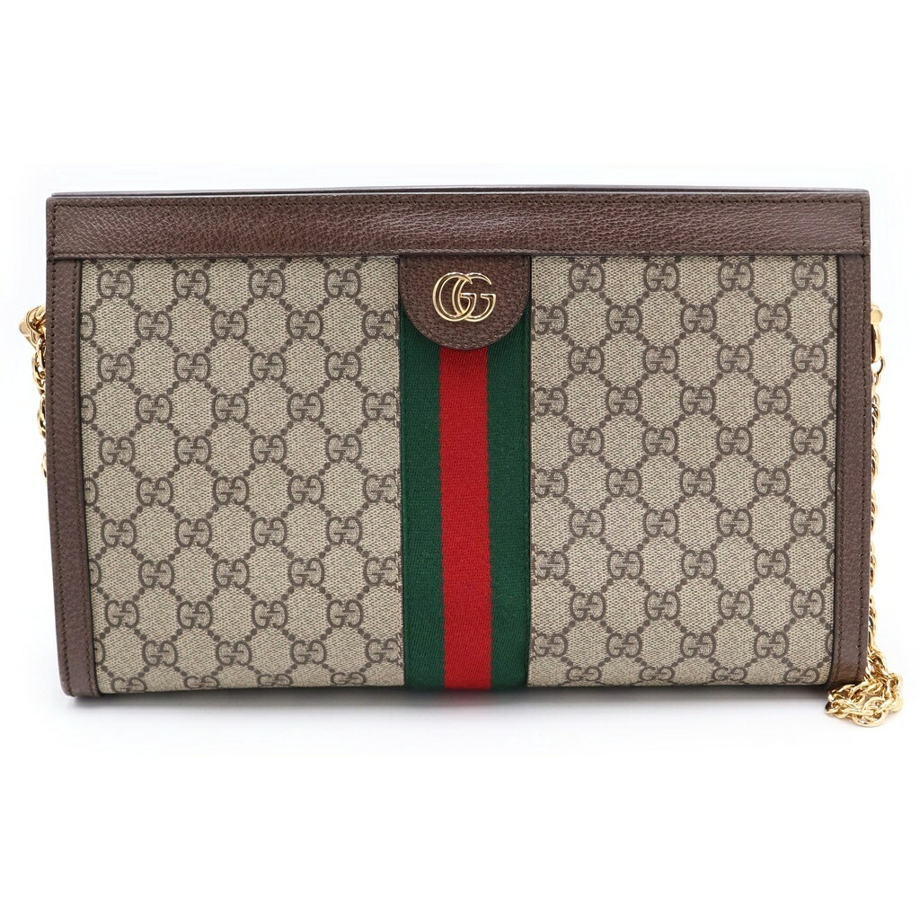 GUCCI(グッチ) サイズ:- チェーンショルダー オフディア GGスプリーム ミディアム PVC レザー 503876【中古】【程度B】【カラーベージュ】【取扱店舗BRING心斎橋店】|ブランド買取・販売 BRING