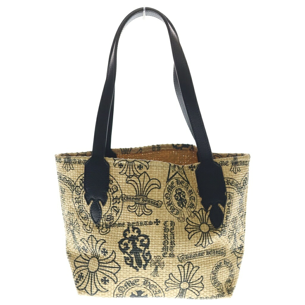 CHROME HEARTS(クロムハーツ) サイズ:SMALL SMALL BEACHES BAG レザー切替ビーチトートバッグ スモール【中古】【程度A】【カラーブラック】【取扱店舗原宿】|ブランド買取・販売 BRING