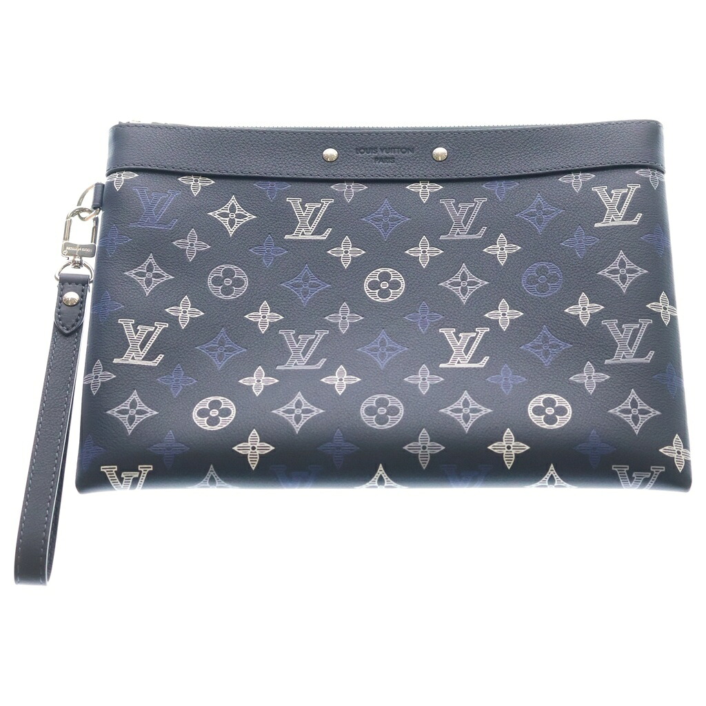LOUIS VUITTON(ルイヴィトン) モノグラム シャドウ ポシェット・トゥー・ゴー レザー セカンドバッグ クラッチバッグ ICタイプ ネイビー M28913【新古品/中古】【程度S】【カラーネイビー】【取扱店舗BRING心斎橋店】|ブランド買取・販売 BRING