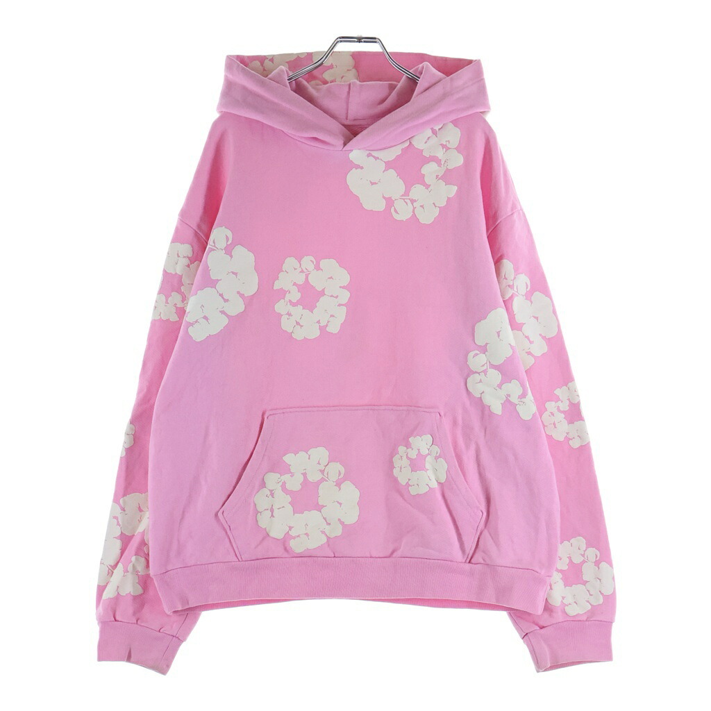 DENIM TEARS(デニムティアーズ) サイズ:XL Cotton Wreath Pullover Hoodie コットン フラワー プルオーバーパーカー ピンク【中古】【程度B】【カラーピンク】【取扱店舗BRING仙台店】｜ブランド買取・販売　BRING