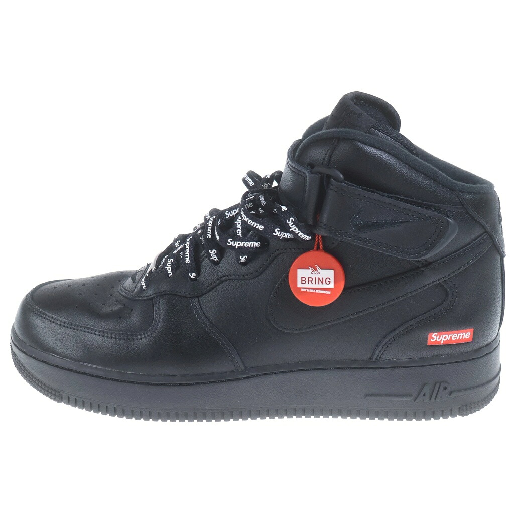 SUPREME(シュプリーム) サイズ:28.5cm ×NIKE AIR FORCE 1 MID BLACK FZ8784-001 ナイキ エアフォースワン ミッドカットスニーカー ブラック US10.5/28.5cm【中古】【程度A】【カラーブラック】【取扱店舗BRING WASTE_NOT】|ブランド買取・販売 BRING