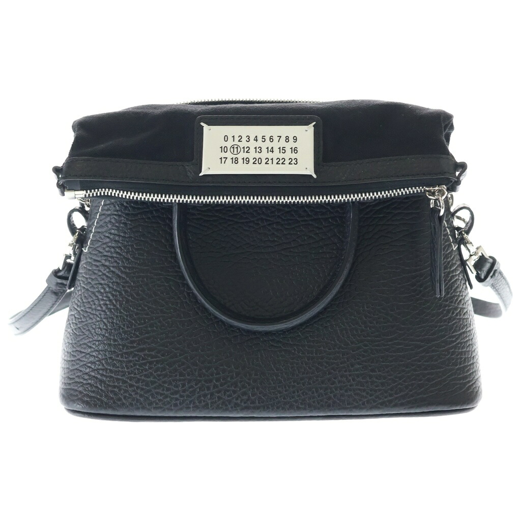 Maison Margiela(メゾンマルジェラ) サイズ:- 5AC 2WAYハンドバッグ ショルダーバッグ ブラック レザー シルバー金具【中古】【程度A】【カラーブラック】【取扱店舗BRING京都河原町店】|ブランド買取・販売 BRING
