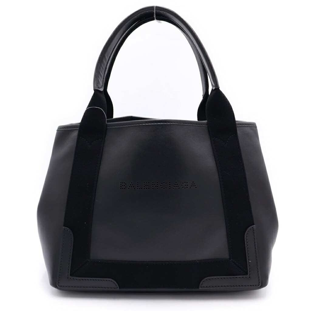 BALENCIAGA(バレンシアガ) サイズ:- ネイビーカバス ハンドバッグ キャンバス レザー ブラック 339933【中古】【程度B】【カラーブラック】【取扱店舗BRING心斎橋店】|ブランド買取・販売 BRING