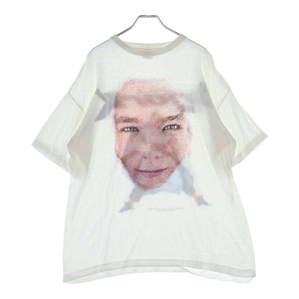VINTAGE(ヴィンテージ) サイズ:L 90s Bjork HUGE FACE WHITE PHOTO Tee ビョーク ヒュージフェイス フォトプリント半袖Tシャツ カットソー ホワイト【中古】【程度B】【カラーホワイト】【取扱店舗AWESOME高円寺店】｜ブランド買取・販売　BRING