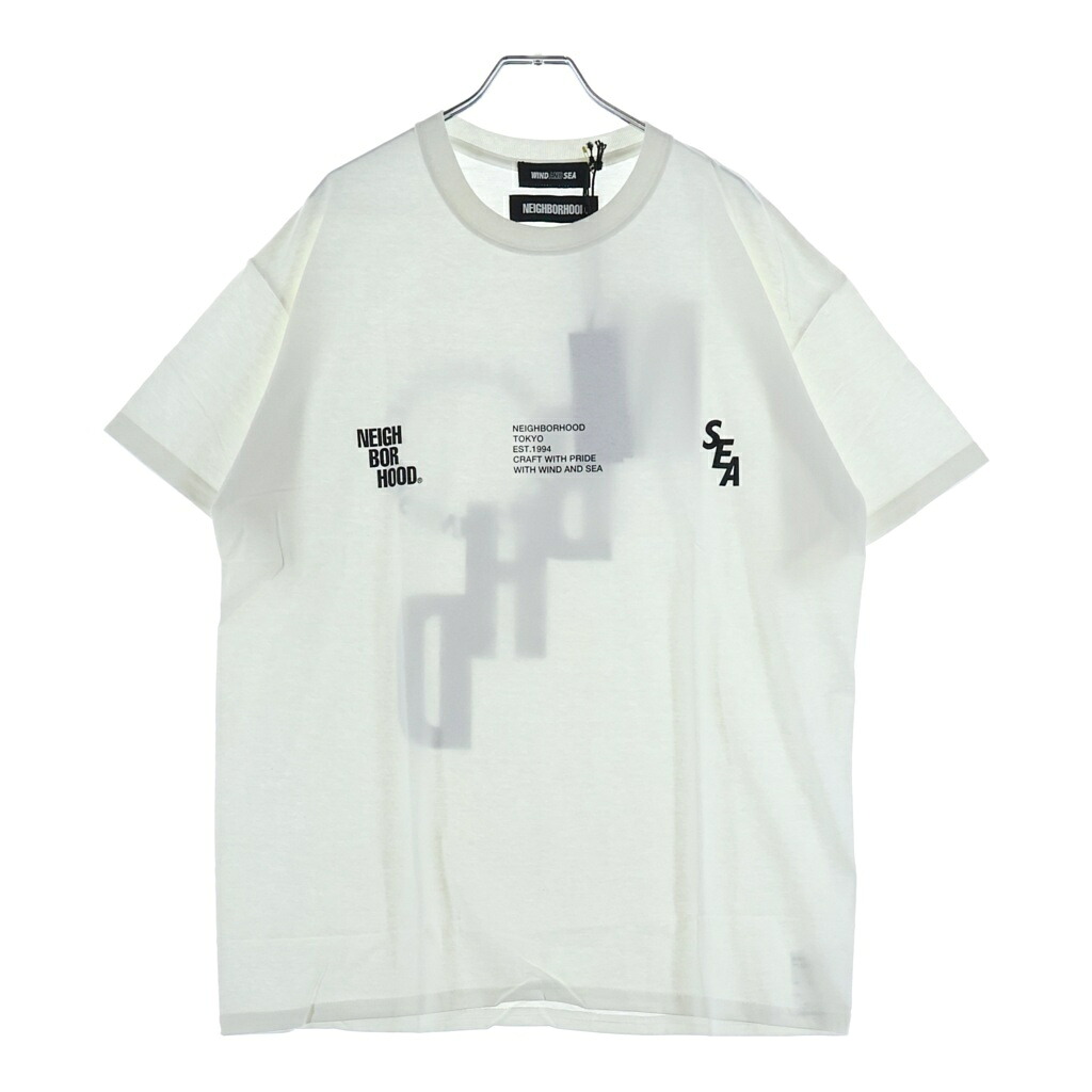 WIND AND SEA(ウィンダンシー) サイズ:L 21SS ×NEIGHBORHOOD NHWDS-3/C-TEE.SS ネイバーフッド ロゴプリント 半袖Tシャツ カットソー ホワイト 211ELWSN-STM03S【新古品/中古】【程度S】【カラーホワイト】【取扱店舗BRING THRIFT CLOSET 幕張店】|ブランド買取・販売 BRING