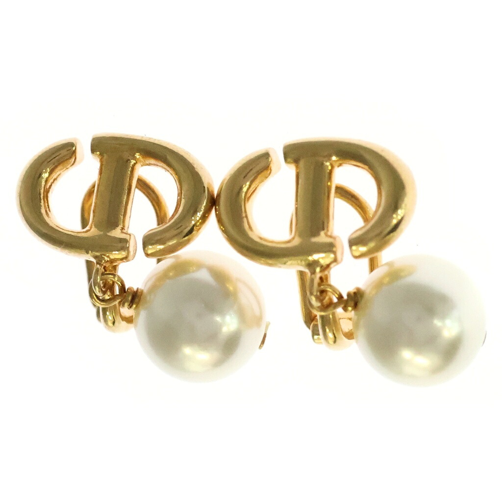 DIOR(ディオール) CDロゴ ネイビー パールイヤリング ホワイト×ゴールド GP【中古】【程度A】【カラーホワイト】【取扱店舗BRING:RED新宿東口店】|ブランド買取・販売 BRING