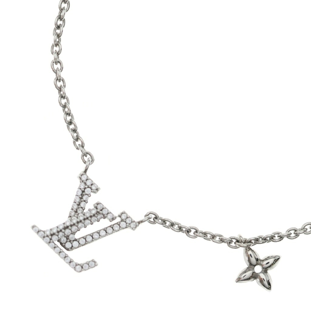 LOUIS VUITTON(ルイヴィトン) LV・アイコニック ロゴラインストーンネックレス ペンダント チェーン シルバー GP M02751【中古】【程度A】【カラーシルバー】【取扱店舗BRING京都河原町店】｜ブランド買取・販売　BRING