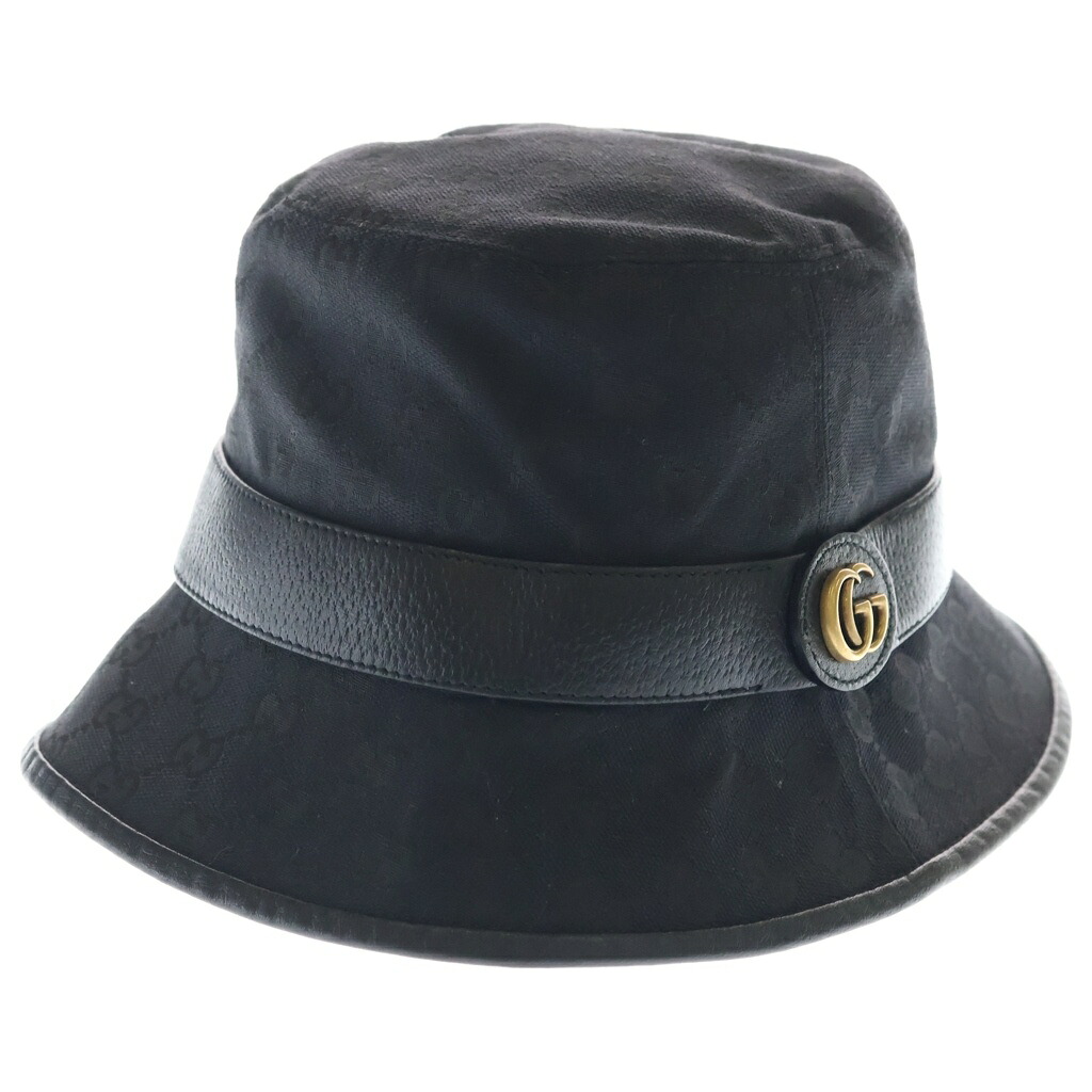 GUCCI(グッチ) サイズ:M GGキャンバス バケットハット 帽子 ブラック 576587 4HG53【中古】【程度B】【カラーブラック】【取扱店舗BRING有楽町マルイ店】|ブランド買取・販売 BRING