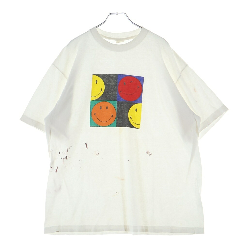 VINTAGE(ヴィンテージ) サイズ:XL 90S VINTAGE SMILEY TEE ヴィンテージ スマイリー フロントプリントTシャツ 半袖クルーネックカットソー ホワイト【中古】【程度B】【カラーホワイト】【取扱店舗BRING横浜ビブレ店】|ブランド買取・販売 BRING