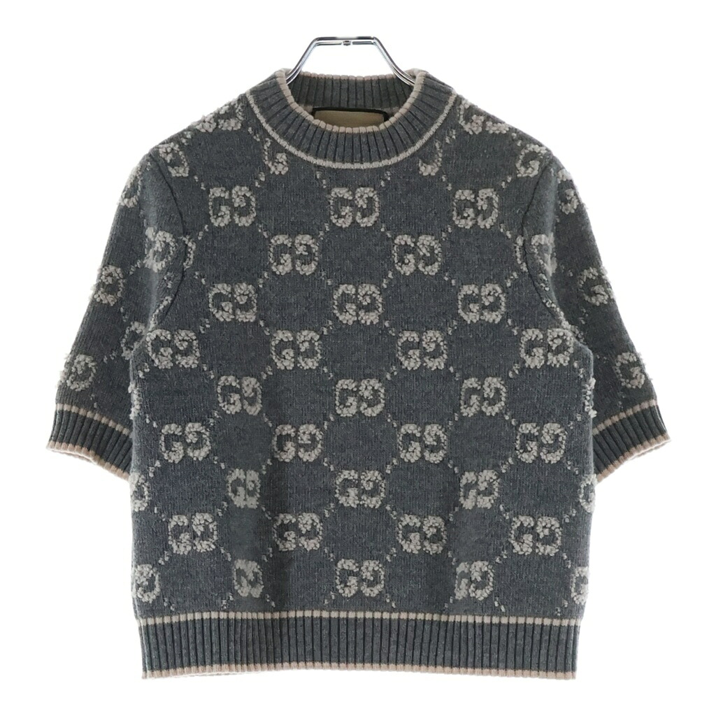 GUCCI(グッチ) サイズ:XS GG ブークレウール ジャカード トップ セーター #XS 770059【新古品/中古】【程度S】【カラーグレー】【取扱店舗BRING福岡店】|ブランド買取・販売 BRING