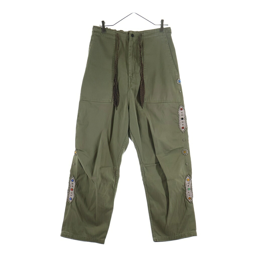 KAPITAL(キャピタル) サイズ:3 Sulfur Herringbone Easy Baker Pants サイドスタッズ 硫化ヘリンボーンベイカーパンツ カーキ【中古】【程度A】【カラーカーキ】【取扱店舗原宿】｜ブランド買取・販売　BRING
