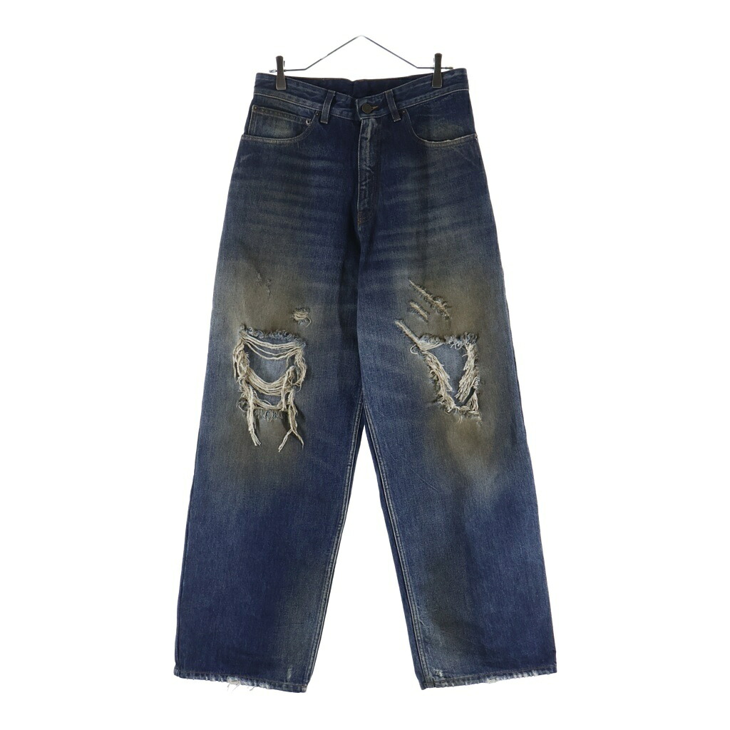 VETEMENTS(ヴェトモン) サイズ:28 26SS TRASHED JANS ヴィンテージ加工 カットオフ トラッシュドデニムパンツ ジーンズ インディゴ【中古】【程度A】【カラーブルー】【取扱店舗BRING札幌店】｜ブランド買取・販売　BRING