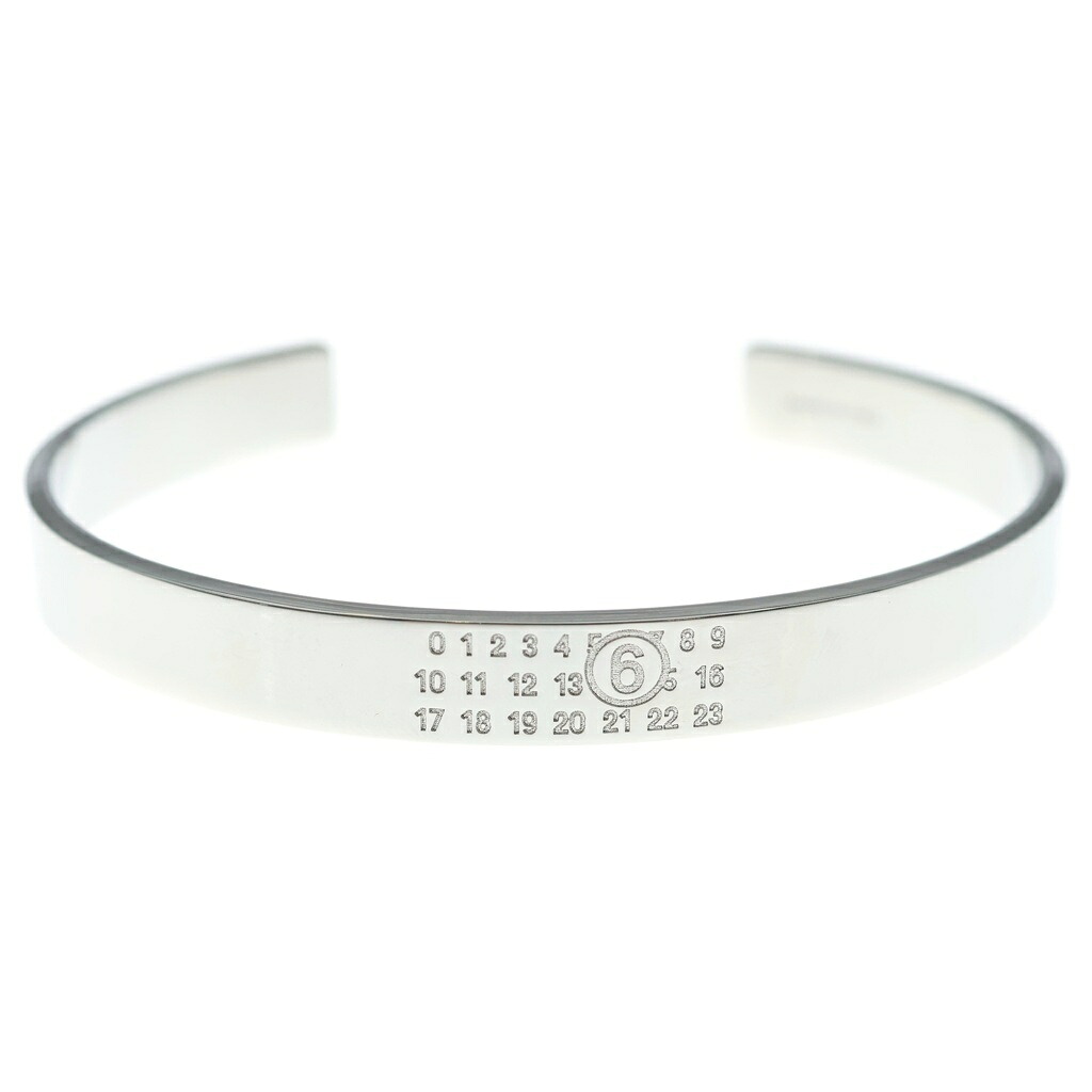 MM6 Maison Margiela(エムエムシックスメゾンマルジェラ) Numeric Minimal Signature ニューメリック ミニマルシグネチャー カレンダーロゴ バングル ブレスレット シルバー NSM6UY0061【新古品/中古】【程度S】【カラーシルバー】【取扱店舗BRING札幌店】｜ブランド買取・販売　BRING