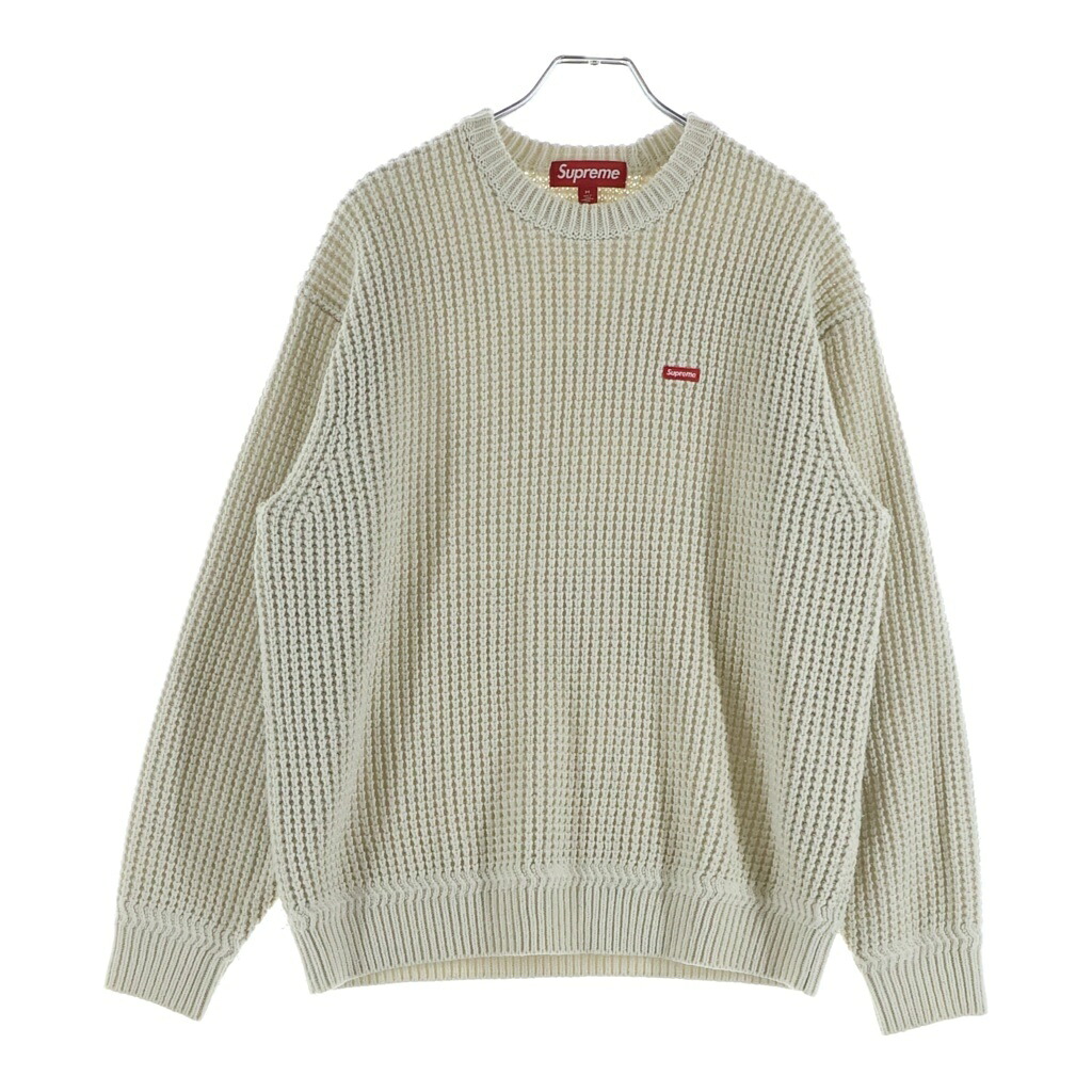 SUPREME(シュプリーム) サイズ:M 24AW Waffle Small Box Sweater ワッフル スモールボックスロゴ スウェット トレーナー ベージュ【中古】【程度B】【カラーベージュ】【オンライン限定商品】|ブランド買取・販売 BRING