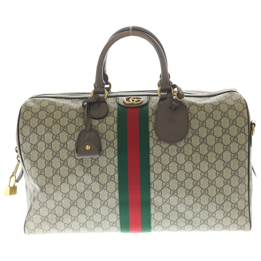 GUCCI(グッチ) GGスプリーム シェリーライン PVCレザー ボストンバッグ ショルダーバッグ ベージュ 547953【中古】【程度B】【カラーベージュ】【取扱店舗BRING京都河原町店】｜ブランド買取・販売　BRING