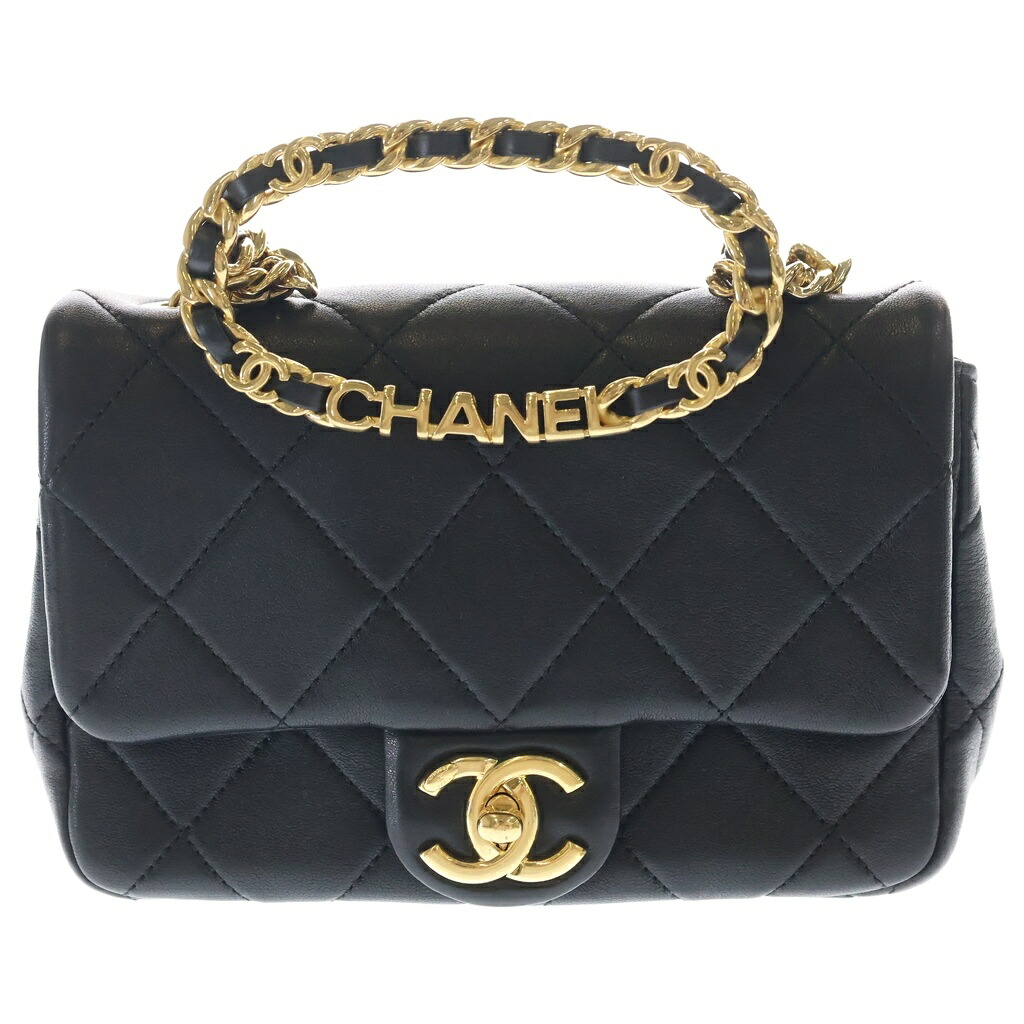CHANEL(シャネル) サイズ:- ミニマトラッセ トップハンドル チェーンショルダーバッグ ミニバッグ ブラック ラムスキン AS3748 ゴールド金具【中古】【程度A】【カラーブラック】【取扱店舗BRING:RED新宿東口店】|ブランド買取・販売 BRING