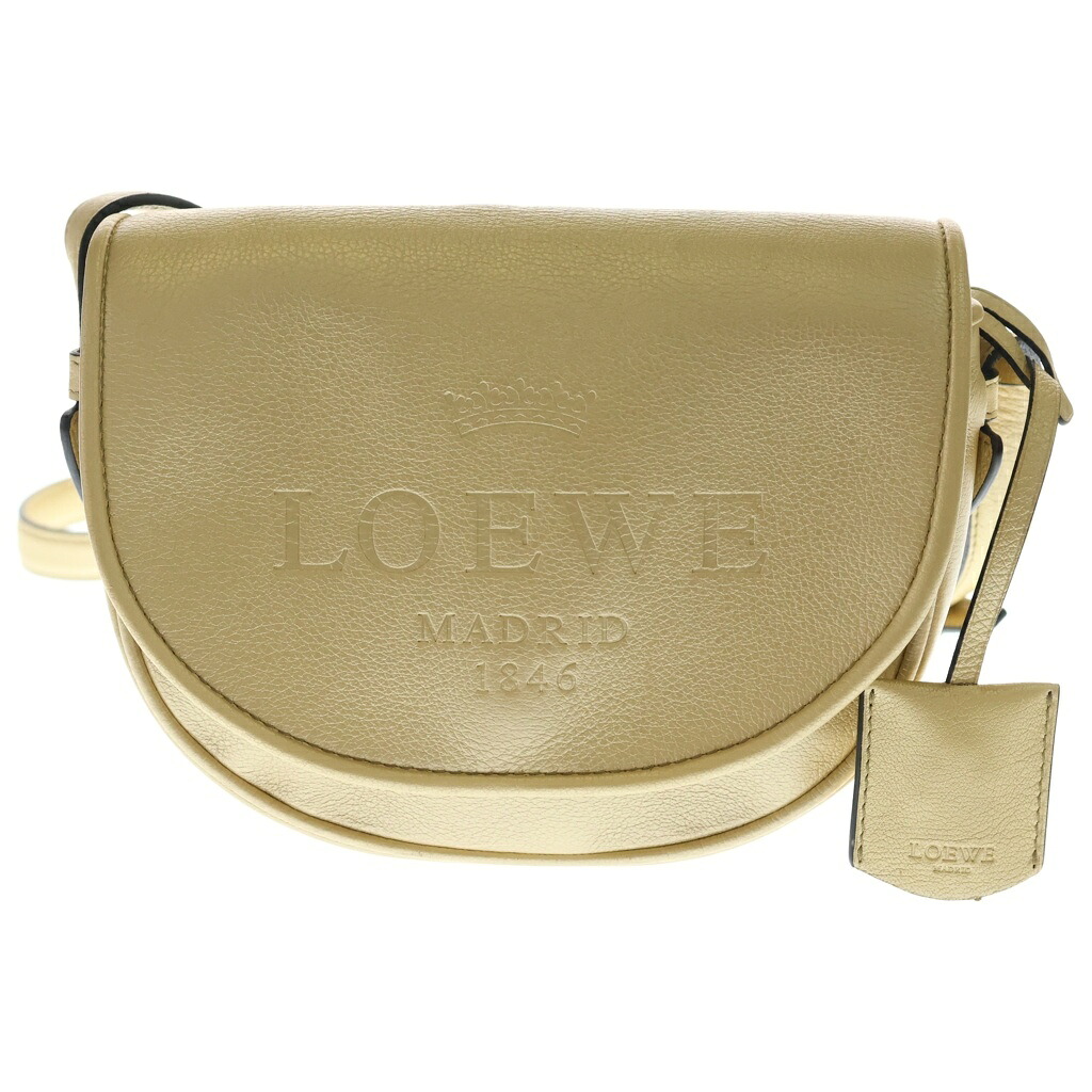 LOEWE(ロエベ) サイズ:- ヘリテージ ショルダーバック ゴールド金具 レザー ゴールド【中古】【程度B】【カラーゴールド】【取扱店舗BRING福岡天神店】｜ブランド買取・販売　BRING