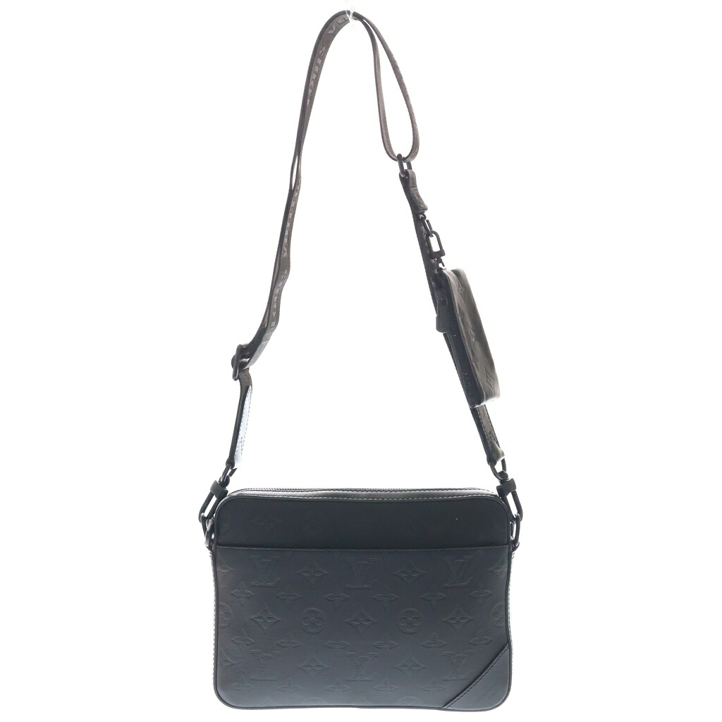 LOUIS VUITTON(ルイヴィトン) サイズ:- デュオメッセンジャー ショルダーバック モノグラム シャドウ レザー ブラック M69827【中古】【程度B】【カラーブラック】【取扱店舗渋谷】｜ブランド買取・販売　BRING
