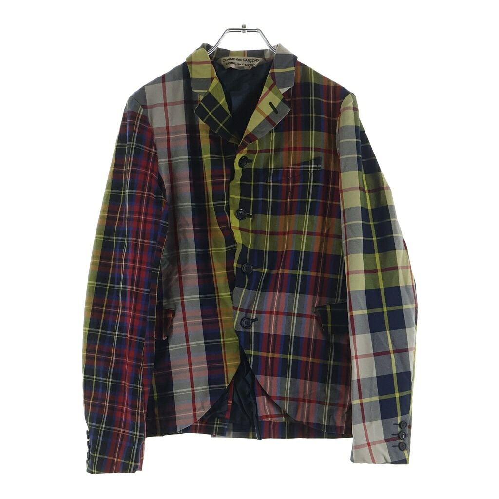 COMME des GARCONS COMME des GARCONS(コムデギャルソンコムデギャルソン) サイズ:S 07AW タータンチェック ポリ縮絨 テーラードジャケット マルチ レディース RT-J031 AD2007【中古】【程度B】【カラーマルチカラー】【取扱店舗BRING福岡店】|ブランド買取・販売 BRING