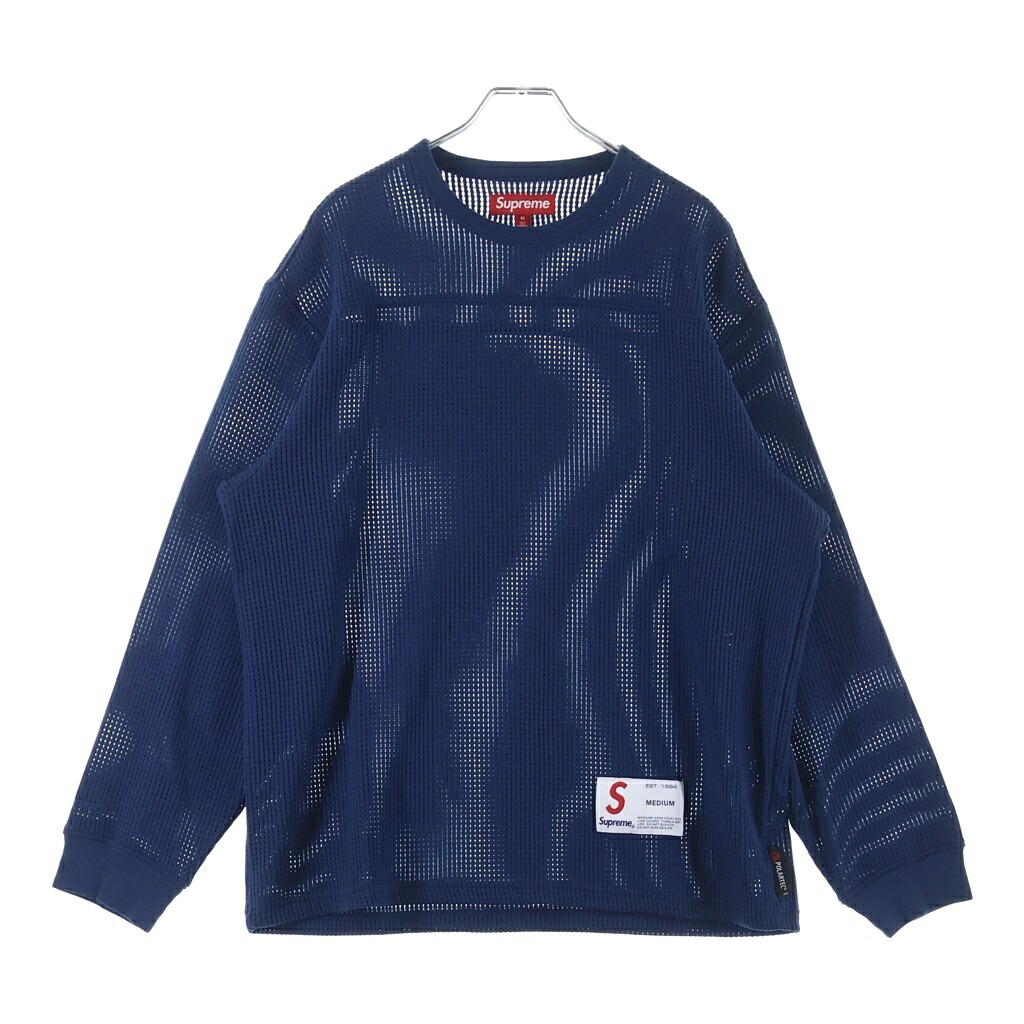 SUPREME(シュプリーム) サイズ:M 25SS Polartec Mesh L/S Football Top Navy ポーラテック メッシュ フットボールシャツ 長袖Tシャツ ネイビー【中古】【程度A】【カラーネイビー】【取扱店舗原宿】|ブランド買取・販売 BRING