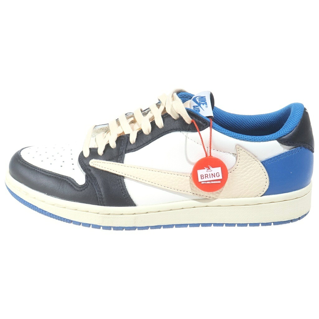 NIKE(ナイキ) サイズ:27.0cm &times;TRAVIS SCOTT FRAGMENT DESIGN AIR JORDAN 1 LOW OG SP トラヴィススコット フラグメント エアジョーダン1 ローカットスニーカー US9/27.0cm DM7866-140【中古】【程度B】【カラーブルー】【取扱店舗渋谷】｜ブランド買取・販売　BRING