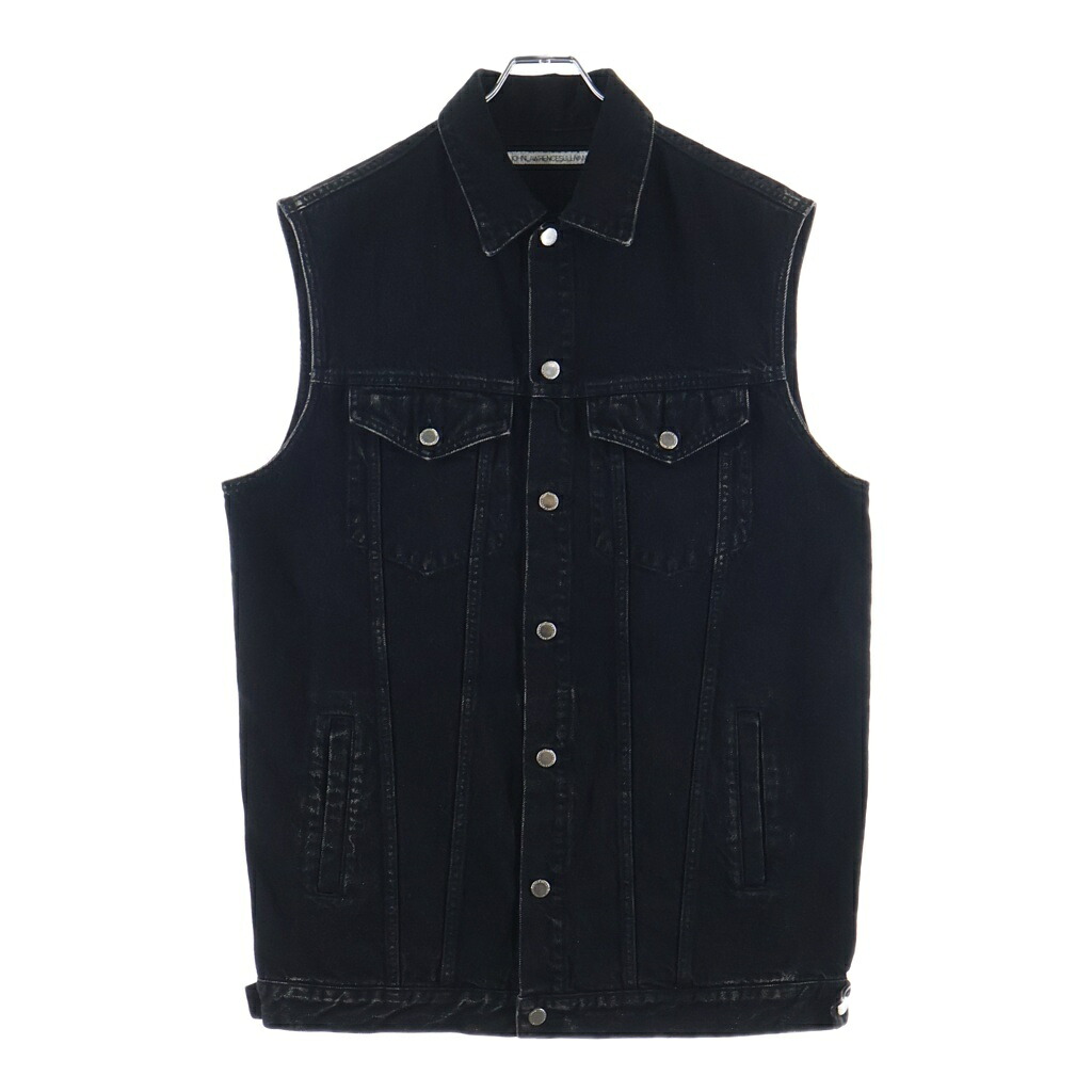 JOHN LAWRENCE SULLIVAN(ジョンローレンスサリバン) サイズ:OS 22SS WASHED DENIM SLEEVELESS ウォッシュドデニム スリーブレスジャケット ブラック 1C023-0322-36【中古】【程度A】【カラーブラック】【取扱店舗BRING THRIFT CLOSET 幕張店】｜ブランド買取・販売　BRING