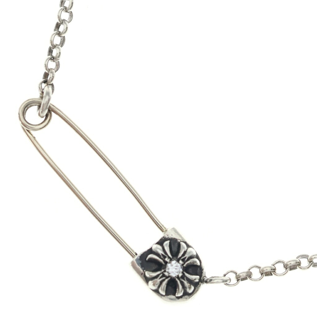 CHROME HEARTS(クロムハーツ) サイズ:20INCH SAFETY PIN R20 1DIAセーフティピンロールチェーン 1ダイヤシルバーネックレス【新古品/中古】【程度S】【カラーシルバー】【取扱店舗原宿】|ブランド買取・販売 BRING