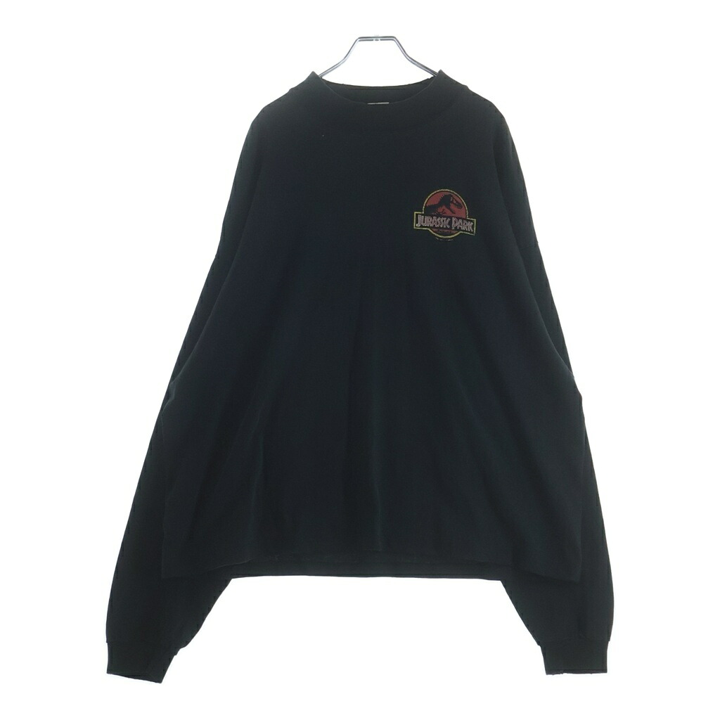 VINTAGE(ヴィンテージ) 90s JURASSIC PARK ジェラシックパーク 胸プリ ハイネック ロングスリーブカットソー ブラック【中古】【程度B】【カラーブラック】【取扱店舗AWESOME原宿店】｜ブランド買取・販売　BRING