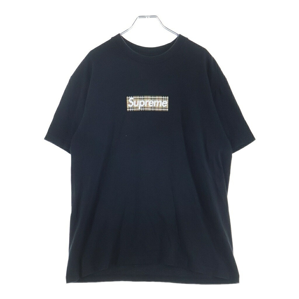 SUPREME(シュプリーム) サイズ:M 22SS ×BURBERRY Box Logo Tee バーバリー ノバチェック ボックスロゴ クルーネック半袖Tシャツ カットソー ブラック【中古】【程度B】【カラーブラック】【取扱店舗BRING梅田茶屋町店】|ブランド買取・販売 BRING