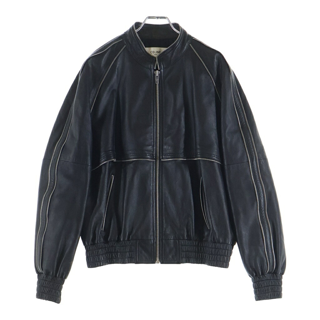 CELINE(セリーヌ) サイズ:46 21AW ソフトラムスキン ラグランレザー ジップ ジャケット ブラック 2E991280D【中古】【程度B】【カラーブラック】【取扱店舗新宿】｜ブランド買取・販売　BRING