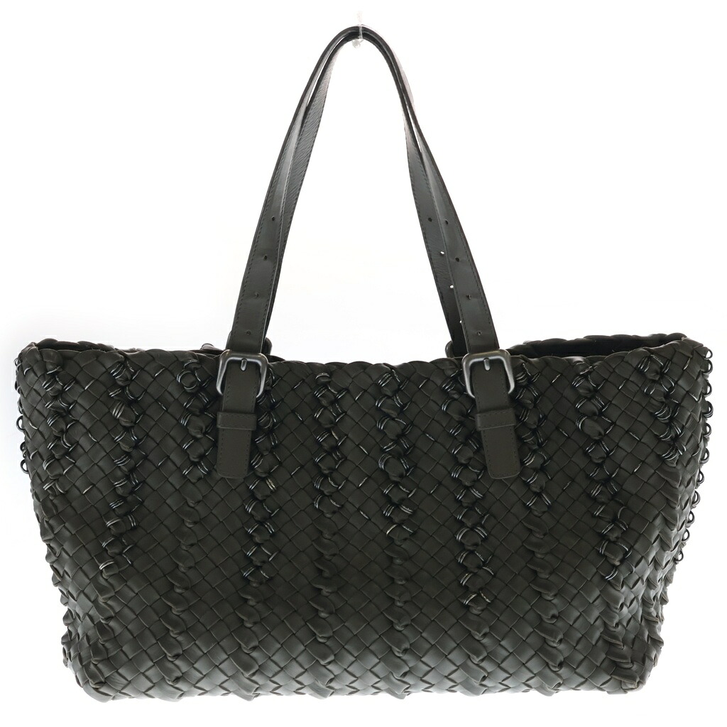 BOTTEGA VENETA(ボッテガヴェネタ) イントレチャート リング ハンドバッグ トートバッグ 世界150個限定 カーキ レザー【中古】【程度B】【カラーカーキ】【取扱店舗BRING心斎橋店】｜ブランド買取・販売　BRING