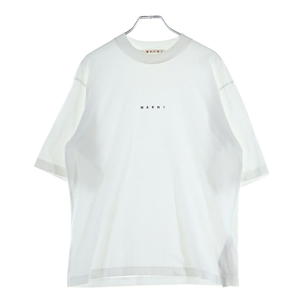MARNI(マルニ) サイズ:38 フロントロゴプリント クルーネックミドルスリーブTシャツ カットソー ホワイト THJE0263P1【中古】【程度B】【カラーホワイト】【取扱店舗BRING仙台店】|ブランド買取・販売 BRING