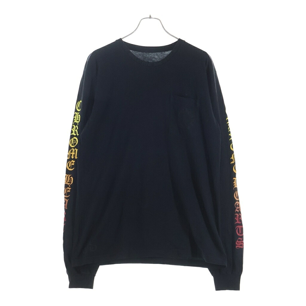 CHROME HEARTS(クロムハーツ) サイズ:L CH L/S NECK LOGO ネックロゴプリント グラデーション 袖ロゴ 長袖Tシャツ ロングスリーブカットソー ブラック/マルチカラー【中古】【程度B】【カラーブラック】【取扱店舗OneStyle新宿店】｜ブランド買取・販売　BRING