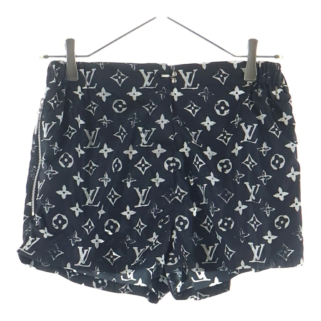 LOUIS VUITTON(ルイヴィトン) サイズ:34 20SS モノグラム 総柄プリント ナイロン ショート ハーフパンツ ショーツ ブラック RW201W DFU FIPA12【中古】【程度A】【カラーブラック】【取扱店舗渋谷】|ブランド買取・販売 BRING