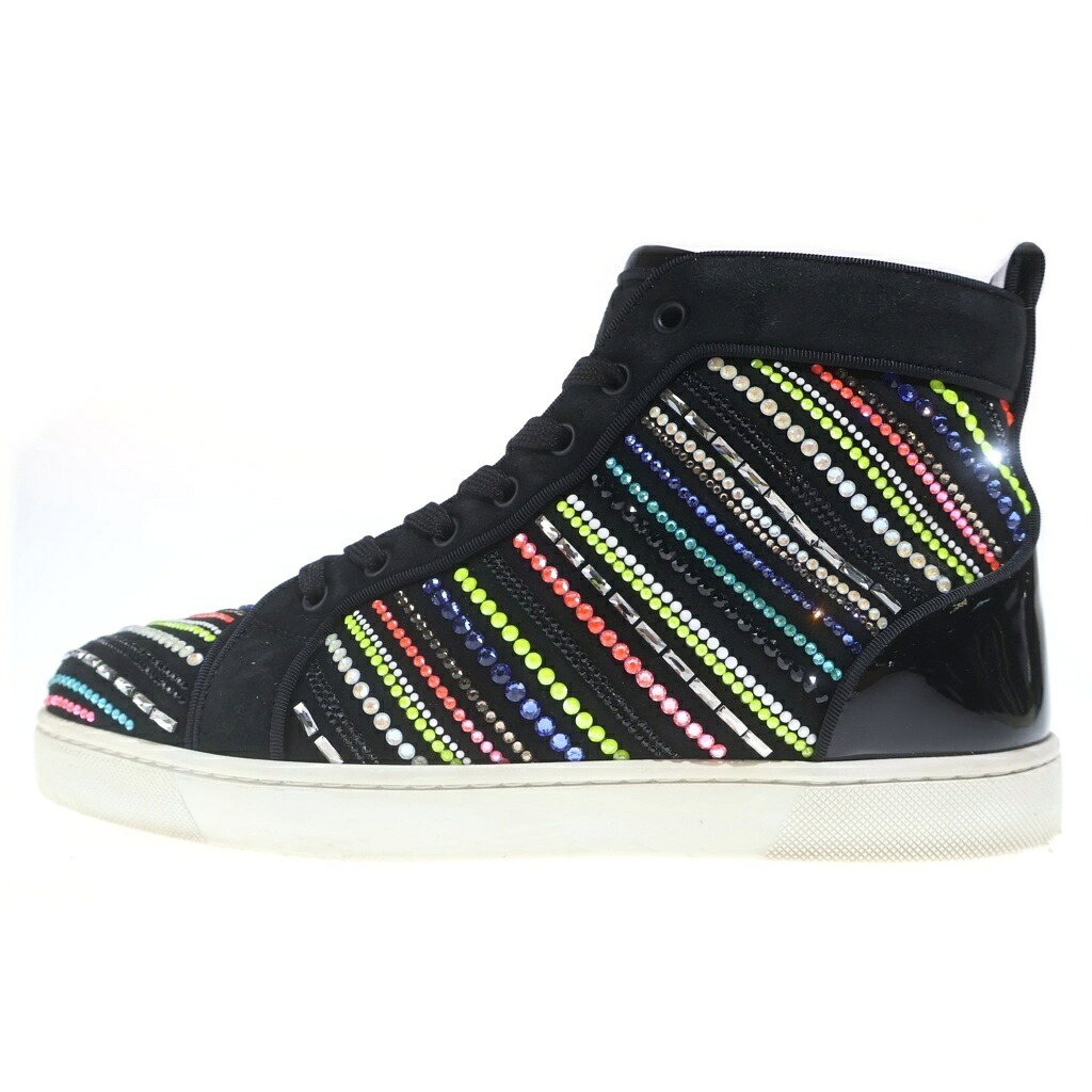 CHRISTIAN LOUBOUTIN(クリスチャンルブタン) サイズ:41 Louis Spikes グリッター スタッズ装飾 ハイカットスニーカー ブラック【中古】【程度A】【カラーブラック】【取扱店舗BRING THRIFT CLOSET あべの店】|ブランド買取・販売 BRING