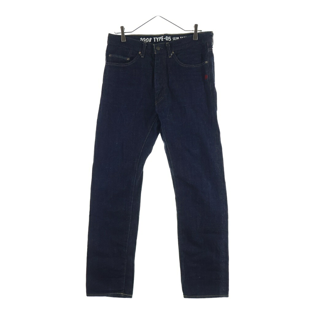 A BATHING APE(アベイシングエイプ) サイズ:M 2008 TYPE-05 SLIM TAPER ジッパーフライ スリム テーパード デニム パンツ インディゴ 001DPA301009X【中古】【程度B】【カラーブルー】【取扱店舗BRING福岡店】｜ブランド買取・販売　BRING