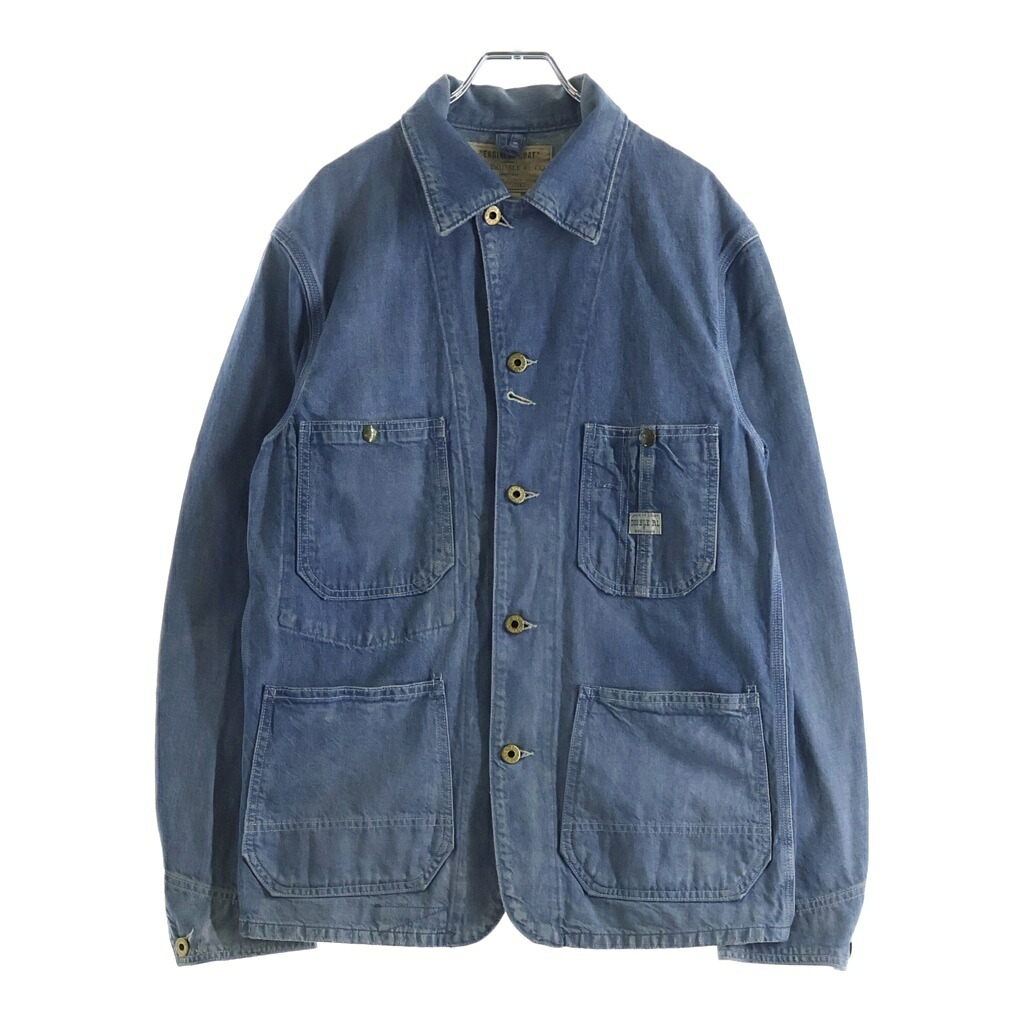 RRL(ダブルアールエル) サイズ:S ENGINEER COAT DENIM COVERALL エンジニアコート デニムカバーオール インディゴ【中古】【程度B】【カラーブルー】【取扱店舗BRING福岡店】｜ブランド買取・販売　BRING