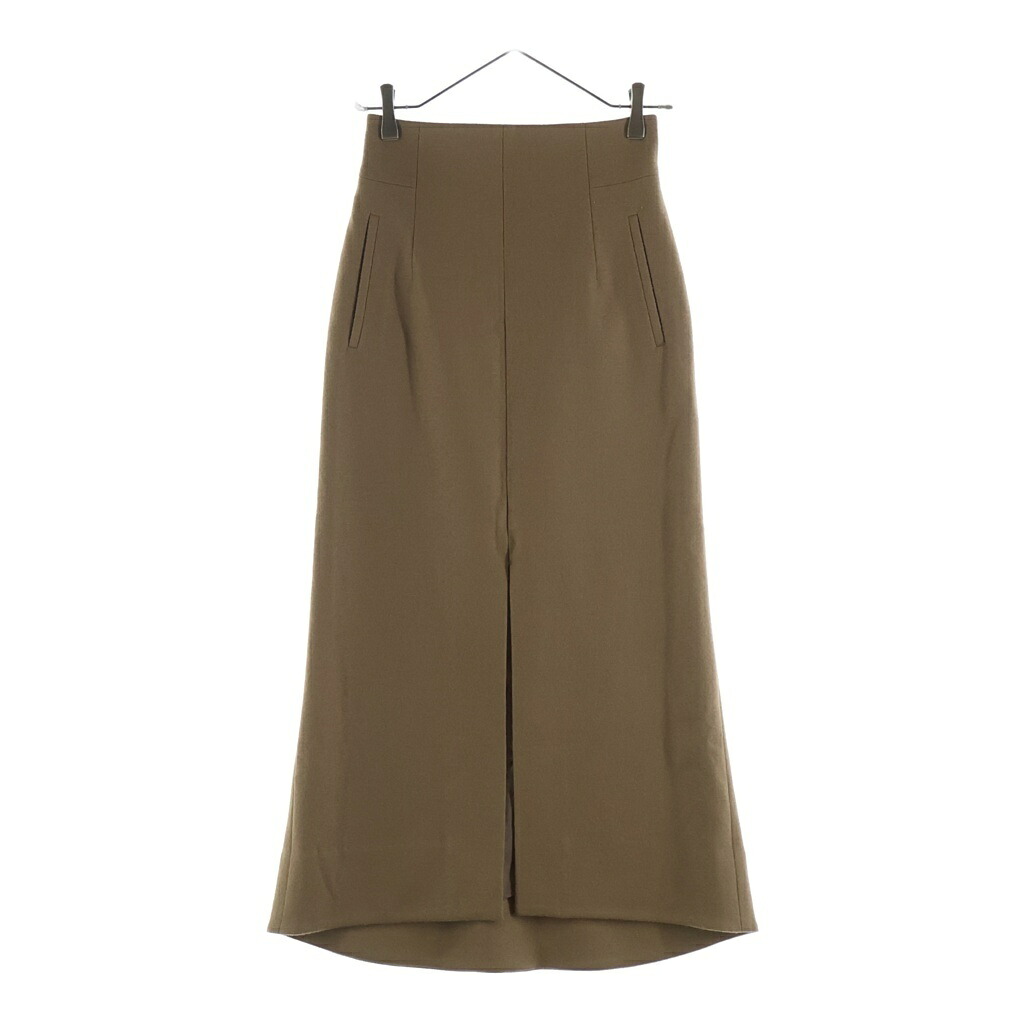 Mame Kurogouchi(マメ クロゴウチ) サイズ:1 Front slit skirt フロントスリットスカート MM17AW-SK079 ブラウン レディース【中古】【程度A】【カラーブラウン】【オンライン限定商品】|ブランド買取・販売 BRING