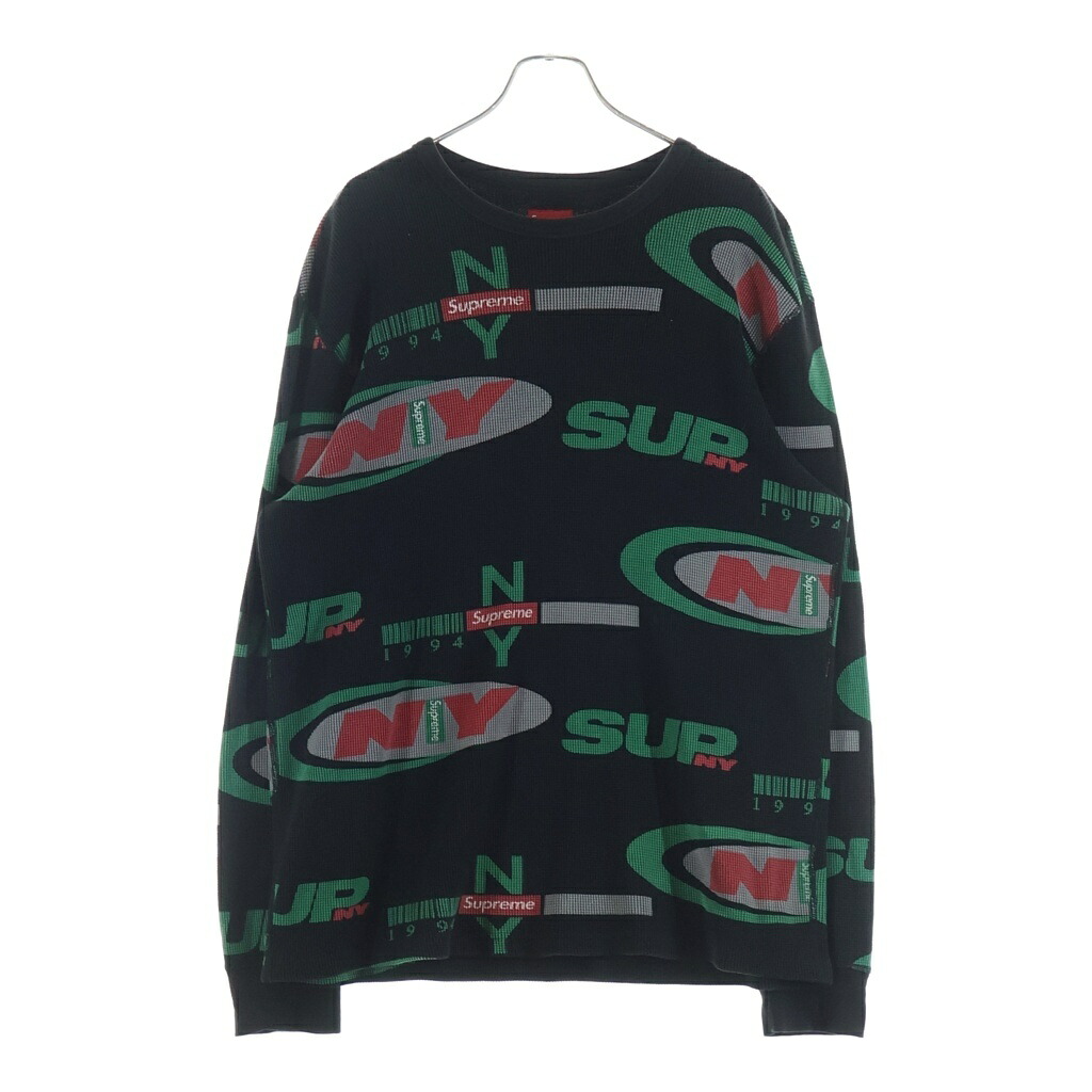 SUPREME(シュプリーム) サイズ:L 18AW NY Waffle Thermal サーマル ロングスリーブカットソー ブラック【中古】【程度B】【カラーブラック】【取扱店舗BRING福岡店】|ブランド買取・販売 BRING