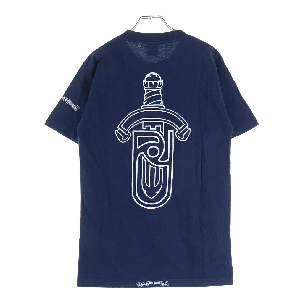 CHROME HEARTS(クロムハーツ) サイズ:S OLD &times;UNITED ARROWS オールド ユナイテッドアローズ バックダガープリントTシャツカットソー ネイビー【中古】【程度B】【カラーネイビー】【取扱店舗BRING心斎橋店】｜ブランド買取・販売　BRING