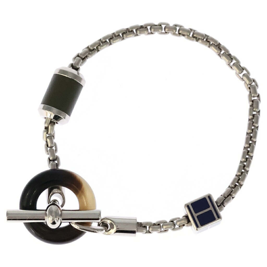 HERMES(エルメス) サイズ:- メリメロ ブレスレット シルバー バッファローホーン/メタル ブルー/シルバー【中古】【程度B】【カラーシルバー】【取扱店舗BRING WASTE_NOT】|ブランド買取・販売 BRING