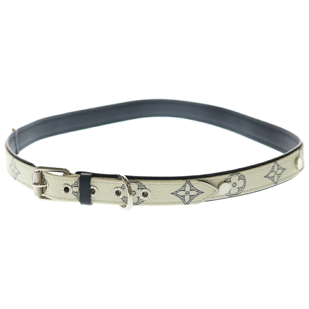 LOUIS VUITTON(ルイヴィトン) サイズ:34 モノグラムサバンナ ブラスレ ハートビート チャップマンブラザース レザーベルト ホワイト MP012V LE4146【中古】【程度B】【カラーホワイト】【取扱店舗BRING大宮店】|ブランド買取・販売 BRING